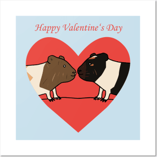 Guinea Pig Happy Valentine's Day Posters and Art